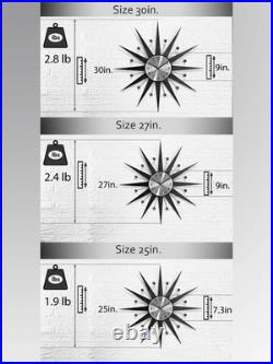 Burnt Orange Yellow Atomic Wall Clock Starburst Clock George Nelson Style 1970