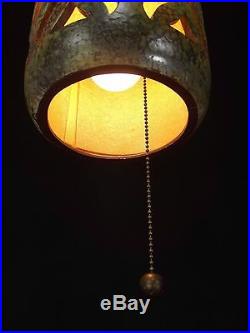 CERAMIC SWAG LAMP 1950's MID CENTURY MODERN Light Ceiling Fixture hanging ATOMIC