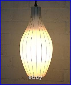 Ceiling Light Original Atomic 1960's MCM Skittle White Glass Pendant Black Lined