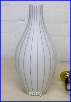 Ceiling Light Original Atomic 1960's MCM Skittle White Glass Pendant Black Lined