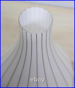 Ceiling Light Original Atomic 1960's MCM Skittle White Glass Pendant Black Lined