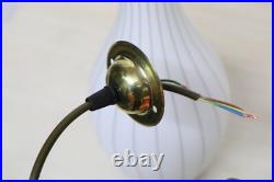 Ceiling Light Original Atomic 1960's MCM Skittle White Glass Pendant Black Lined