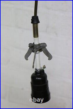 Ceiling Light Original Atomic 1960's MCM Skittle White Glass Pendant Black Lined