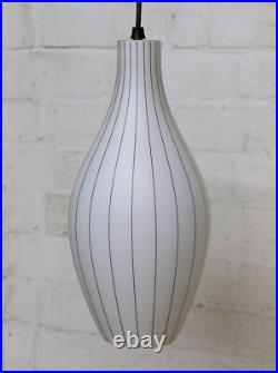 Ceiling Light Original Atomic 1960's MCM Skittle White Glass Pendant Black Lined Ceiling Light Original Atomic 1960's MCM Skittle White Glass Pendant Black Lined