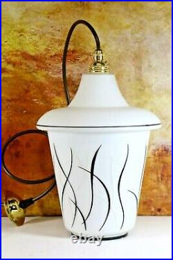 Ceiling Light Original Atomic Mid 20th Century Moulded Stepped Glass Pendant