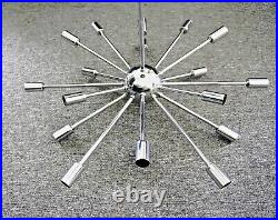 Chrome Atomic Sputnik Starburst Ceiling Chandelier Mid Century Modern Light