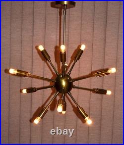 Classic Mid Century Modern polished Brass Sputnik atomic chandelier Home Decor Classic Mid Century Modern polished Brass Sputnik atomic chandelier Home Decor