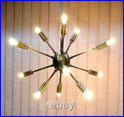 Classic Mid Century Modern polished Brass Sputnik atomic chandelier Home Decor Classic Mid Century Modern polished Brass Sputnik atomic chandelier Home Decor