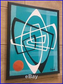 Clee Sobieski Painting Abstract Mid Century Modern Retro Eames Geometric Atomic