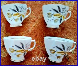 Colclough Starburst 15-Piece Vintage Bone China Tea Set Atomic Mid-Century