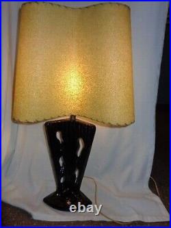 Cool Vintage 50s Ceramic Lamp Fiberglass Heart Shade Mid Century Modern Atomic