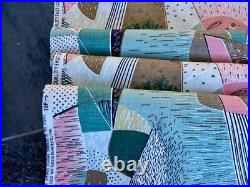 Crazy Quilt 50s Mid Century Spectrum Atomic Miami Beach Barkcloth Vintage Fabric