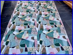 Crazy Quilt 50s Mid Century Spectrum Atomic Miami Beach Barkcloth Vintage Fabric