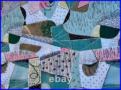 Crazy Quilt 50s Mid Century Spectrum Atomic Miami Beach Barkcloth Vintage Fabric