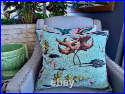 Dancing Leaves Salvador Dali Atomic 1950's Mid Century Barkcloth Vintage PILLOW