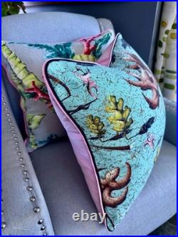 Dancing Leaves Salvador Dali Atomic 1950's Mid Century Barkcloth Vintage PILLOW