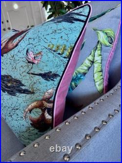 Dancing Leaves Salvador Dali Atomic 1950's Mid Century Barkcloth Vintage PILLOW