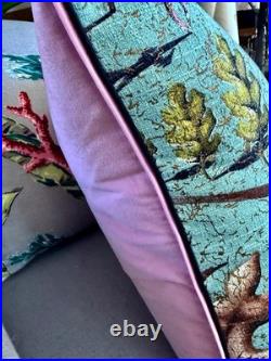 Dancing Leaves Salvador Dali Atomic 1950's Mid Century Barkcloth Vintage PILLOW