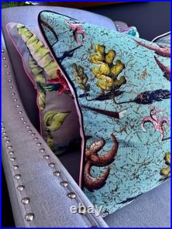 Dancing Leaves Salvador Dali Atomic 1950's Mid Century Barkcloth Vintage PILLOW