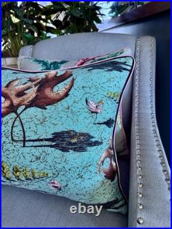 Dancing Leaves Salvador Dali Atomic 1950's Mid Century Barkcloth Vintage PILLOW