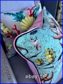 Dancing Leaves Salvador Dali Atomic 1950's Mid Century Barkcloth Vintage PILLOW