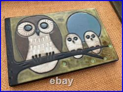 Danish Owls Art Tile Vintage Framed Mid Century Modern 1960's Atomic MCM Danish Owls Art Tile Vintage Framed Mid Century Modern 1960's Atomic MCM