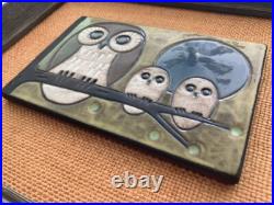 Danish Owls Art Tile Vintage Framed Mid Century Modern 1960's Atomic MCM Danish Owls Art Tile Vintage Framed Mid Century Modern 1960's Atomic MCM