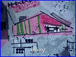 Eichler Style Mid Century Barkcloth Vintage Fabric Atomic Ranch Novelty Scenes