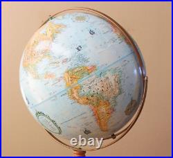 Fab! 16 Inch Articulating Floor Globe! World Vtg Map Library Atomic MID Century