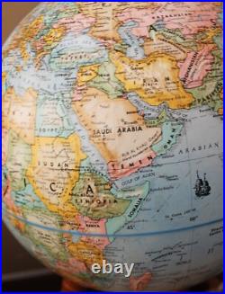Fab! 16 Inch Articulating Floor Globe! World Vtg Map Library Atomic MID Century