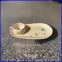 Franciscan Atomic Starburst MCM? 12 1/2 Snack Plate Tray & TeaCup? RARE