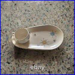 Franciscan Atomic Starburst MCM? 12 1/2 Snack Plate Tray & TeaCup? RARE