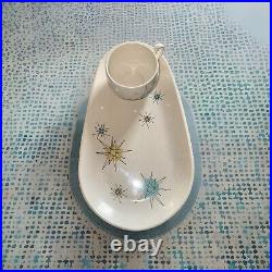 Franciscan Atomic Starburst MCM? 12 1/2 Snack Plate Tray & TeaCup? RARE