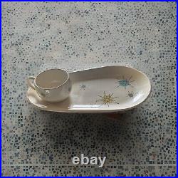 Franciscan Atomic Starburst MCM? 12 1/2 Snack Plate Tray & TeaCup? RARE