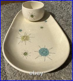 Franciscan Atomic Starburst MCM? 12 1/2 Snack Plate Tray & TeaCup? RARE