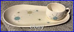 Franciscan Atomic Starburst MCM? 12 1/2 Snack Plate Tray & TeaCup? RARE