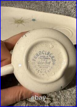 Franciscan Atomic Starburst MCM? 12 1/2 Snack Plate Tray & TeaCup? RARE