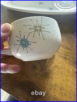Franciscan Atomic Starburst MCM? 12 1/2 Snack Plate Tray & TeaCup? RARE