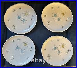 Franciscan Atomic Starburst Mid-Century Modern Dinner Plates 10 1/4 set of 4