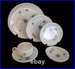 Franciscan Atomic Starburst Mid-Century Modern MCM? 6 Piece Place Setting