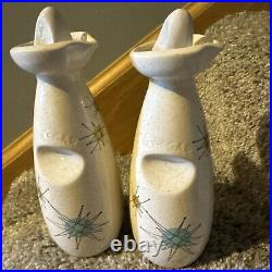 Franciscan Atomic Starburst Oil & Vinegar Cruets VERY RARE-READ-RETRO MCM