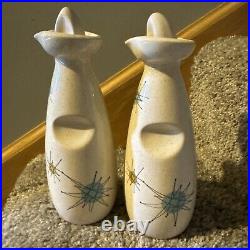 Franciscan Atomic Starburst Oil & Vinegar Cruets VERY RARE-READ-RETRO MCM