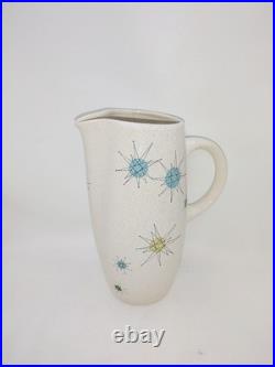 Franciscan Earthenware Atomic Starburst Mid Century 10 Tall Pitcher
