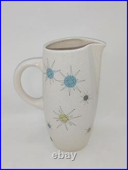 Franciscan Earthenware Atomic Starburst Mid Century 10 Tall Pitcher