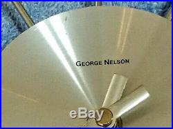 GEORGE NELSON Vintage Silver Ball Clock Mid Century Modern Atomic Starburst