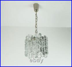 Kalmar franken mid century ice glass PENDANT LIGHT 1960s 70s