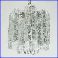 Kalmar franken mid century ice glass PENDANT LIGHT 1960s 70s