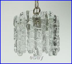 Kalmar franken mid century ice glass PENDANT LIGHT 1960s 70s