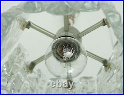 Kalmar franken mid century ice glass PENDANT LIGHT 1960s 70s