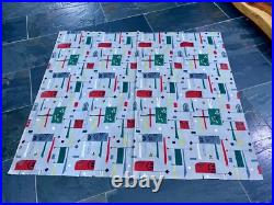Kinetic Impressionism 1950's Atomic Flags Mid Century Barkcloth Vintage Fabric Kinetic Impressionism 1950's Atomic Flags Mid Century Barkcloth Vintage Fabric